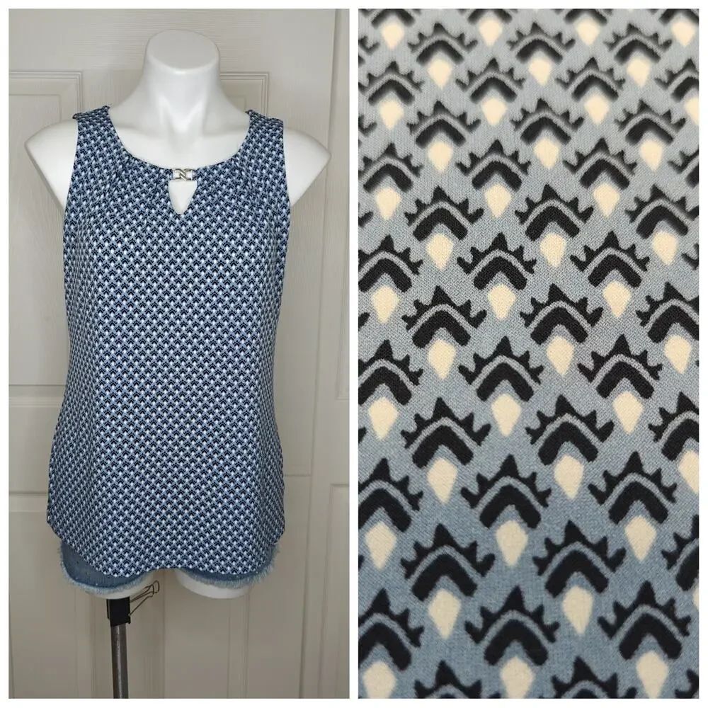 Charter Club Sleeveless Geometric Keyhole Tank Top sz XS
